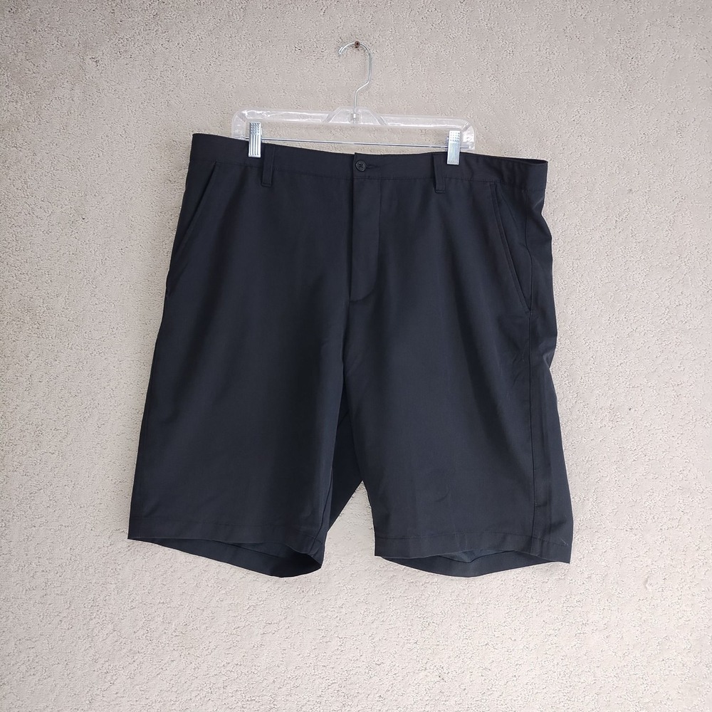 Sunice Shorts Mens 40 Black Stretch Polyester Spandex Golf Chino Flat Front